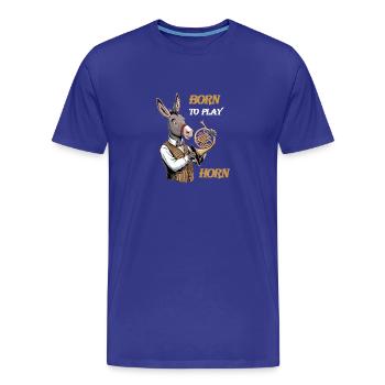 Hornist liebt Horn Waldhorn spielen im Orchester - Männer Premium Bio T-Shirt - Königsblau - Vorne - Damien (186cm)
