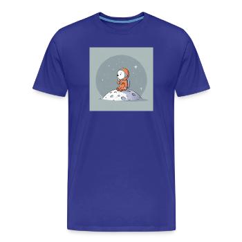 Weltraum-snobische Astronautenillustration - Männer Premium Bio T-Shirt - Königsblau - Vorne - Damien (186cm)