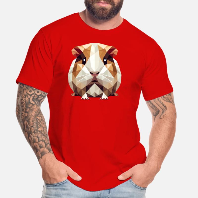 mignon cochon d’Inde dans le style low poly T-shirt bio Premium Homme