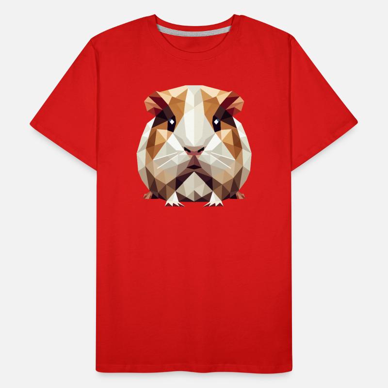 mignon cochon d’Inde dans le style low poly T-shirt bio Premium Homme