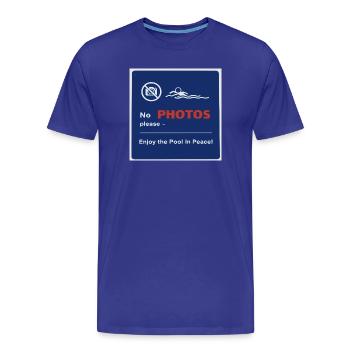 Photo : Panneau d’interdiction pour les piscines - T-shirt bio Premium Homme - bleu roi - Devant - Damien (186cm)