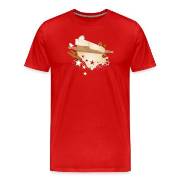 Loving baking motif for the Christmas season - Men's Premium Organic T-Shirt - red - Front - Damien (186cm)