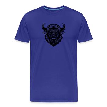 Tête de bison - T-shirt bio Premium Homme - bleu roi - Devant - Damien (186cm)