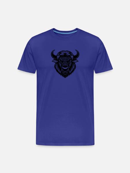 Bison head - Men's Premium Organic T-Shirt - royal blue