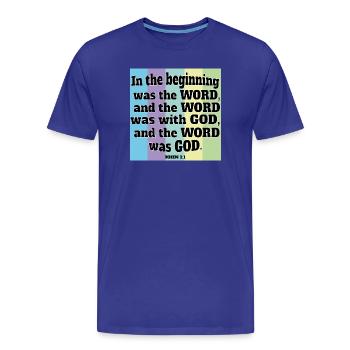 God is The Word - Men's Premium Organic T-Shirt - royal blue - Front - Damien (186cm)