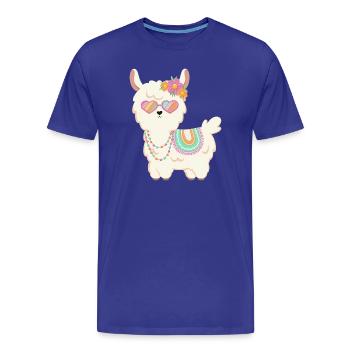 Lama doux d’été - T-shirt bio Premium Homme - bleu roi - Devant - Damien (186cm)