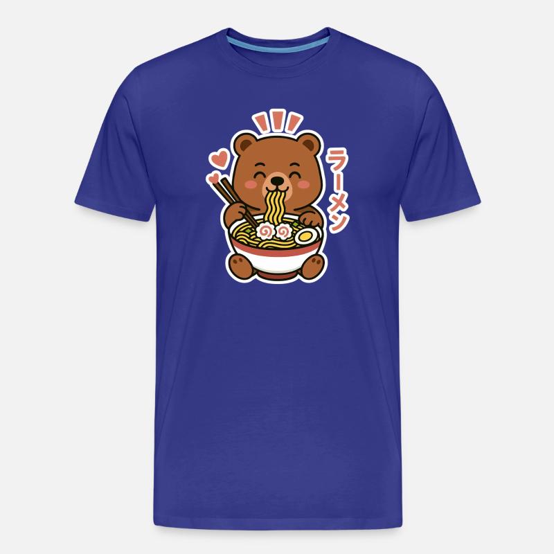 Ramen Noodle Bear - Männer Premium Bio T-Shirt - Königsblau
