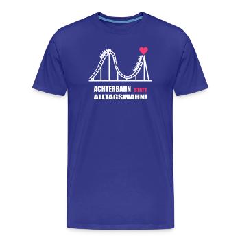 Des montagnes russes au lieu de la folie quotidienne - T-shirt bio Premium Homme - bleu roi - Devant - Damien (186cm)