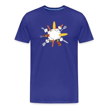 Explosion du gril – motif comique pour les vrais gars - T-shirt bio Premium Homme - bleu roi - Devant - Damien (186cm)