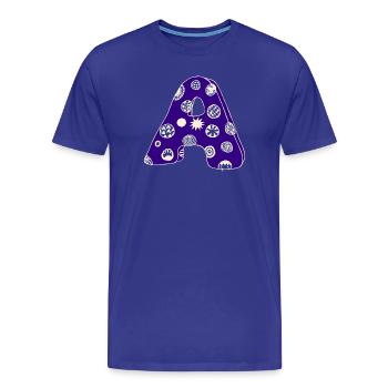 Buchstabe A mit Charakter in blau - Männer Premium Bio T-Shirt - Königsblau - Vorne - Damien (186cm)