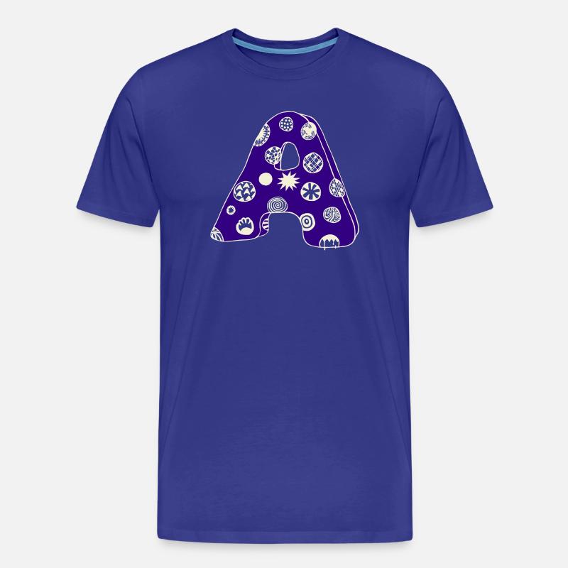 Buchstabe A mit Charakter in blau - Männer Premium Bio T-Shirt - Königsblau