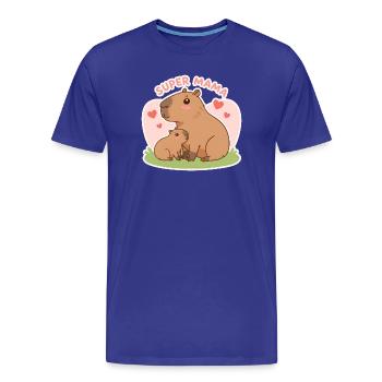 Super maman Capybara - T-shirt bio Premium Homme - bleu roi - Devant - Damien (186cm)