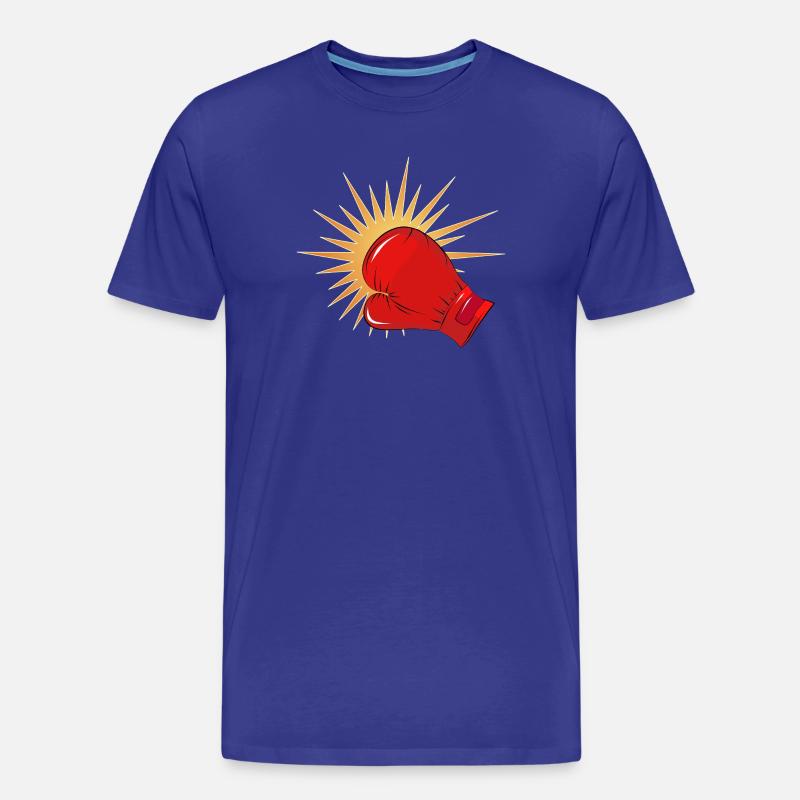 Roter Boxhandschuh mit Schlag-Effekt - Männer Premium Bio T-Shirt - Königsblau