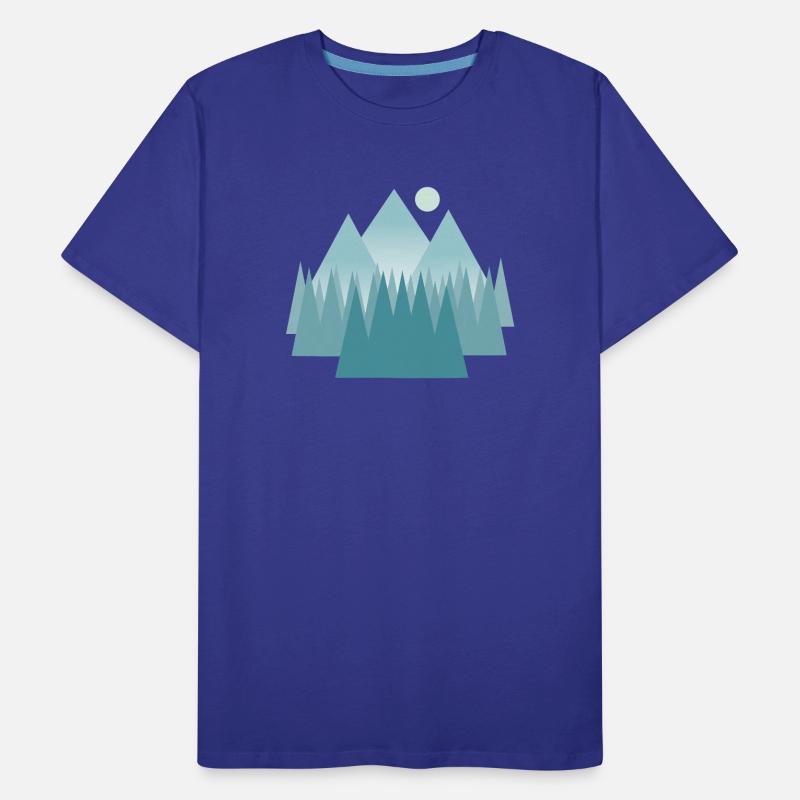 Paysage de montagne astral dans les tons bleus T-shirt bio Premium Homme