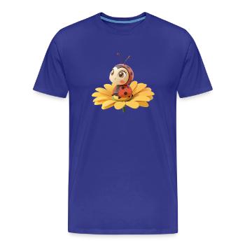 Süßer Marienkäfer auf einer Blume - Männer Premium Bio T-Shirt - Königsblau - Vorne - Damien (186cm)