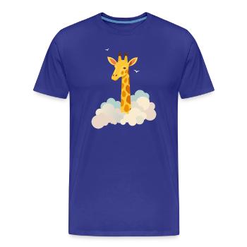 Gentle giraffe above the clouds – Dreamlike motif - Men's Premium Organic T-Shirt - royal blue - Front - Damien (186cm)