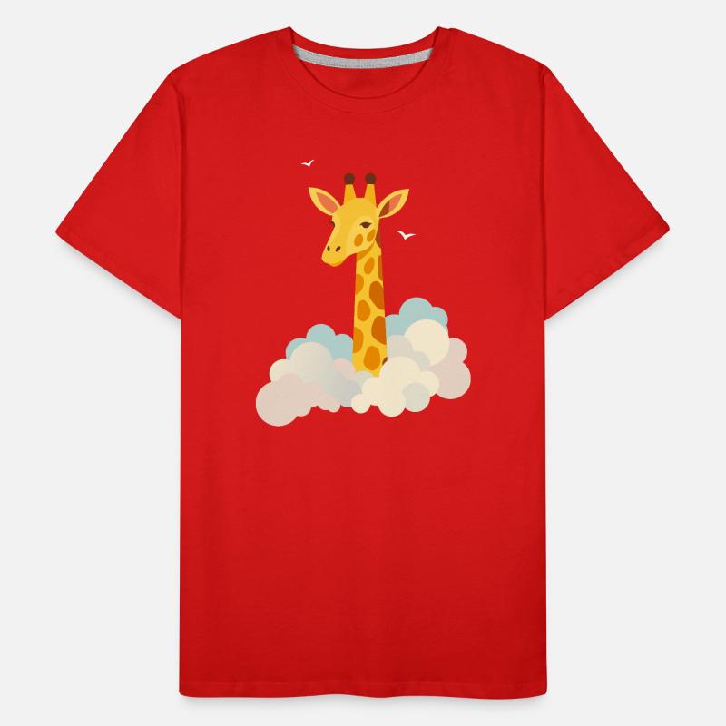 Sanfte Giraffe über den Wolken – Traumhaftes Motiv Männer Premium Bio T-Shirt