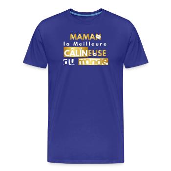 maman câlin version or - T-shirt bio Premium Homme - bleu roi - Devant - Damien (186cm)