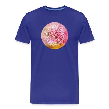 Yoga Mandala Concentration Pink Watercolor Namaste - Men's Premium Organic T-Shirt - royal blue - Front - Damien (186cm)