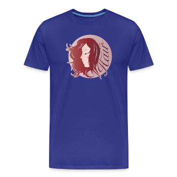 Elegant feminine profile with stylish hairstyle - Men's Premium Organic T-Shirt - royal blue - Front - Damien (186cm)