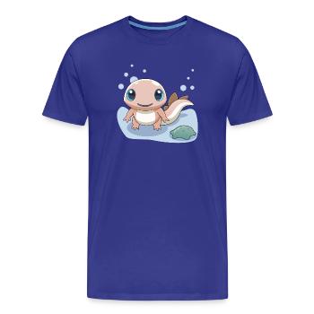 Kleiner rosa Salamander am Ufer - Männer Premium Bio T-Shirt - Königsblau - Vorne - Damien (186cm)