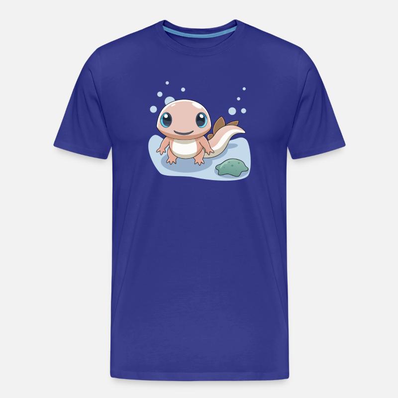 Kleiner rosa Salamander am Ufer - Männer Premium Bio T-Shirt - Königsblau