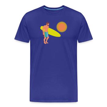surfer - Men's Premium Organic T-Shirt - royal blue - Front - Damien (186cm)