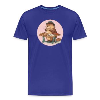 Castors au stand de poisson - Prises fraîches des professionnels - T-shirt bio Premium Homme - bleu roi - Devant - Damien (186cm)