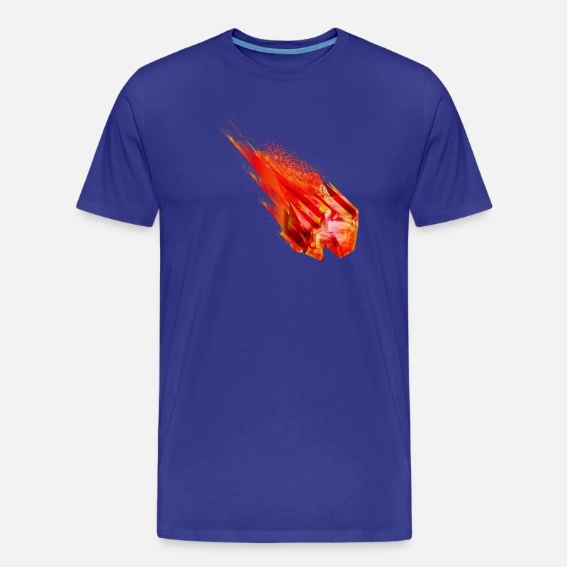 Glühender Asteroid mit Feuerschweif – Powerdesign - Männer Premium Bio T-Shirt - Königsblau