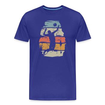 Joueur de volley-ball rétro - Attaque de balle Scratch - T-shirt bio Premium Homme - bleu roi - Devant - Damien (186cm)