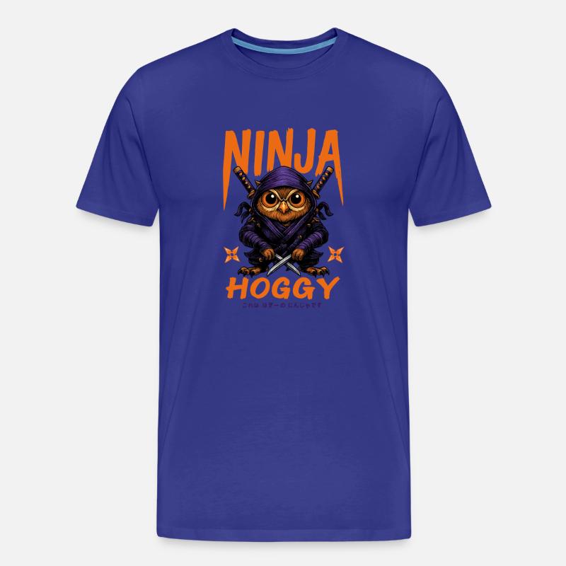 Ninja Eulen Hoggy - Männer Premium Bio T-Shirt - Königsblau