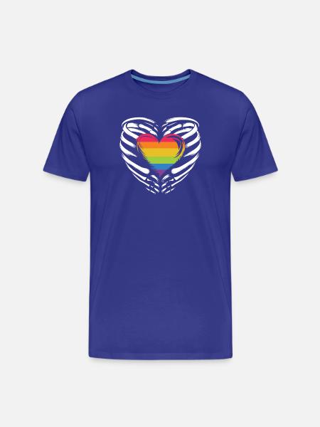 LGBTQ Pride Month - Rainbow Heart - Men's Premium Organic T-Shirt - royal blue