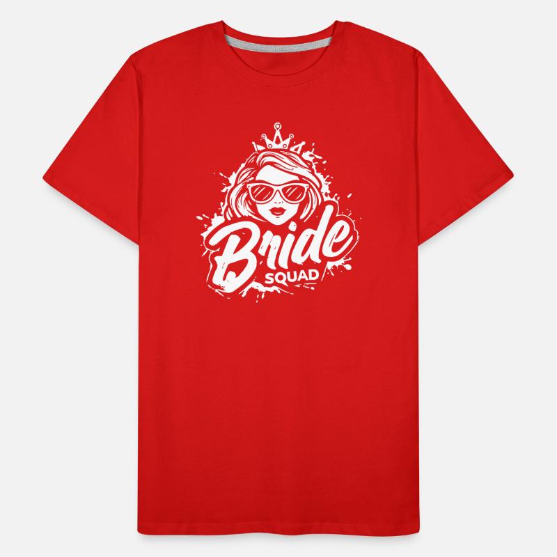 Logo de la mariée « Bride Squad » dans un style grunge moderne T-shirt bio Premium Homme