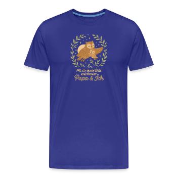 Papa und ich - Männer Premium Bio T-Shirt - Königsblau - Vorne - Damien (186cm)