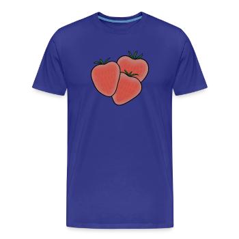 Delicious Fruit Strawberry - Men's Premium Organic T-Shirt - royal blue - Front - Damien (186cm)