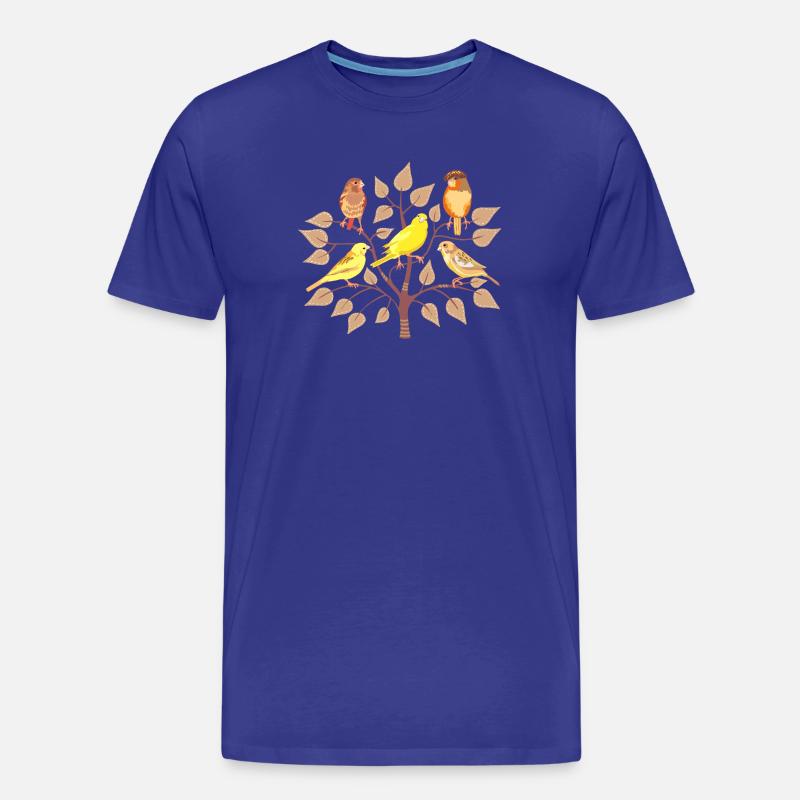 Baum mit bunten und abwechslungsreichen Vögeln - Männer Premium Bio T-Shirt - Königsblau
