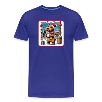Marché de Noël Scottish Terrier - T-shirt bio Premium Homme - bleu roi - Devant - Damien (186cm)