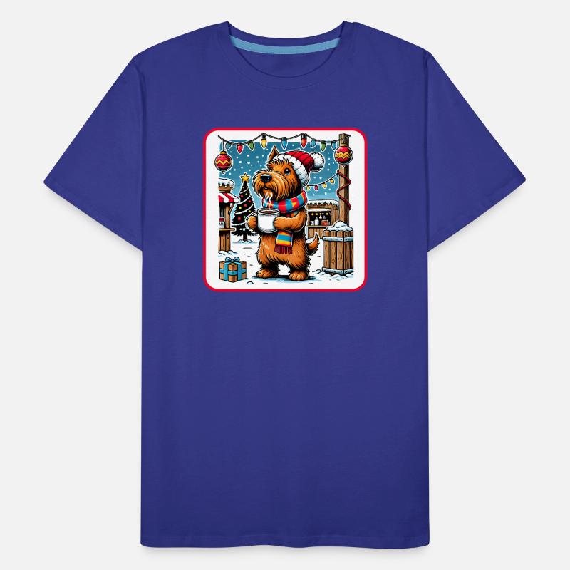 Marché de Noël Scottish Terrier T-shirt bio Premium Homme