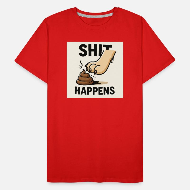 Oops! Paw Problem – Dog Meets Pile | Fun Men's Premium Organic T-Shirt