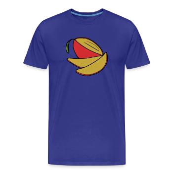 Delicious Fruit Mango - Men's Premium Organic T-Shirt - royal blue - Front - Damien (186cm)
