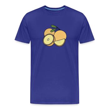 Delicious Fruit Orange - Men's Premium Organic T-Shirt - royal blue - Front - Damien (186cm)