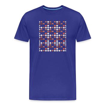 Geometrisches Rauten Quilt Muster - Männer Premium Bio T-Shirt - Königsblau - Vorne - Damien (186cm)