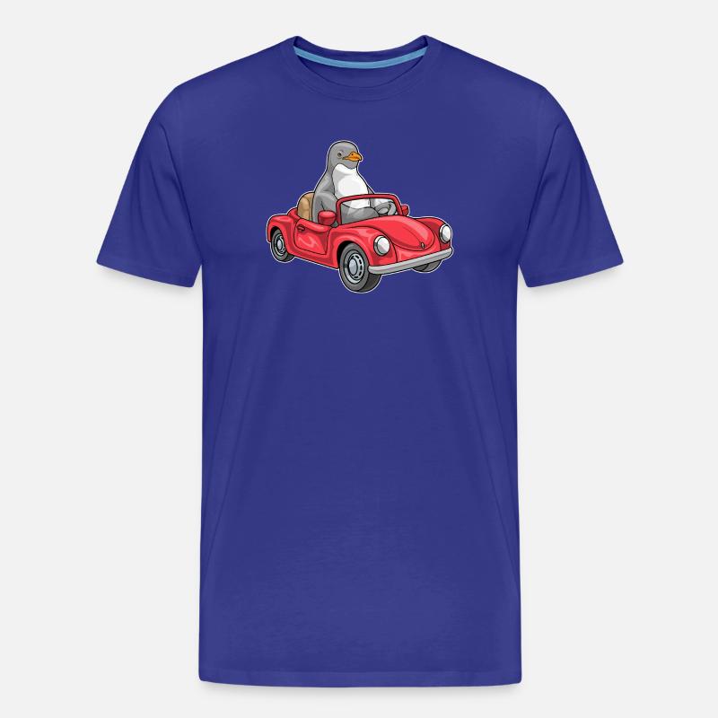 Pinguin Auto - Männer Premium Bio T-Shirt - Königsblau