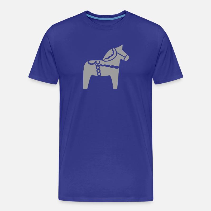 Skandinavisches Dala Pferd – Folklore Design - Männer Premium Bio T-Shirt - Königsblau
