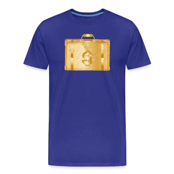 Golden Luxury Suitcase with Dollar Sign - Men's Premium Organic T-Shirt - royal blue - Front - Damien (186cm)