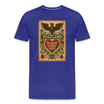 Vogtland Heimat Herz Adler - Männer Premium Bio T-Shirt - Königsblau - Vorne - Damien (186cm)