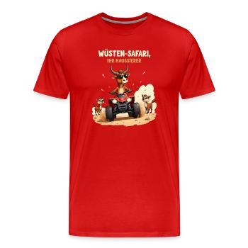 Wüsten - Stier - Männer Premium Bio T-Shirt - Rot - Vorne - Damien (186cm)