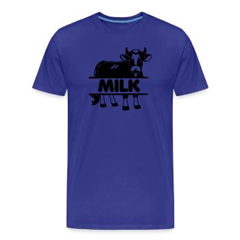 Conception de vache laitière avec barre 'MILK' - T-shirt bio Premium Homme - bleu roi - Devant - Damien (186cm)