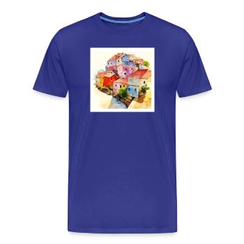 Optische Täuschung - Abstrakte Kunst - Männer Premium Bio T-Shirt - Königsblau - Vorne - Damien (186cm)