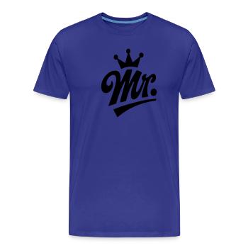 Mr. & Krone, personalisierbar - Männer Premium Bio T-Shirt - Königsblau - Vorne - Damien (186cm)